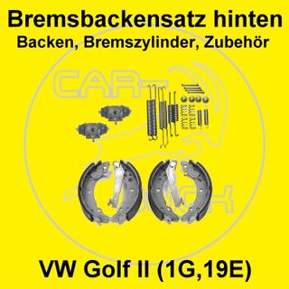 Bremsbacken Kit hinten VW Golf 2 (1G,19E) 1.0-1.8 - 33-66kW - fr Trommelbremse 180mm + ohne Bremskraftregler