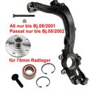 Radlagergehäuse links mit Radlager 75 mm Radnabe 1.6...