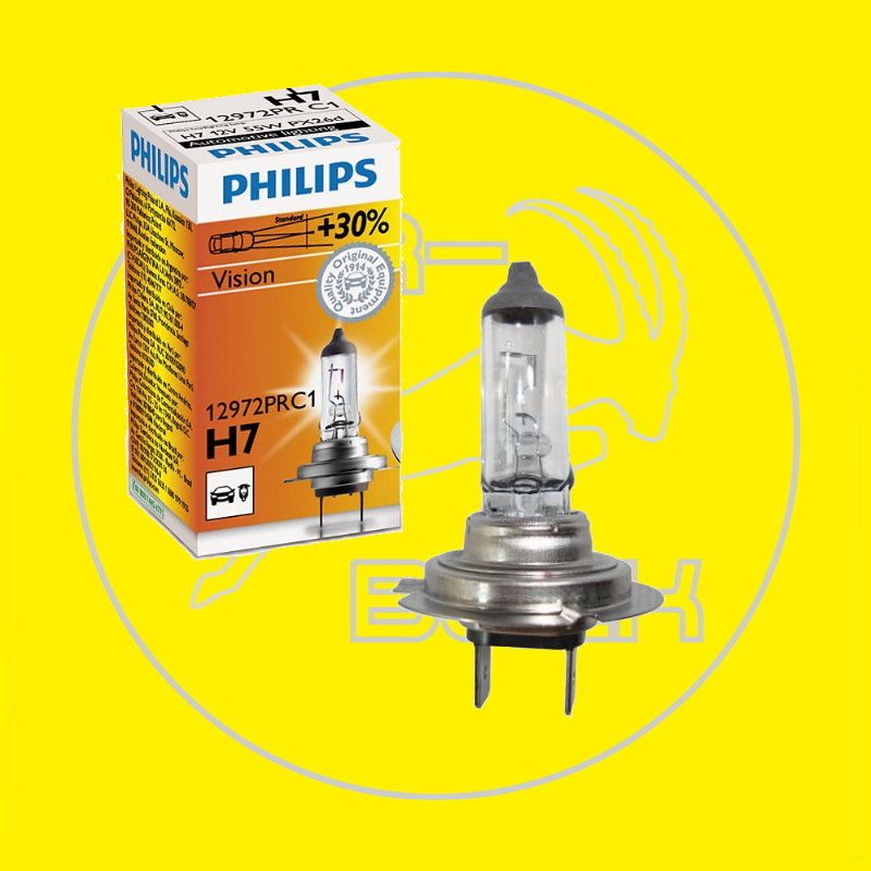 Glühlampe Philips Vision H7 12V 55W +30% Fernlicht Abblendlicht