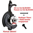 Achsschenkel + Radlager Radnabe links montiert 75 mm...