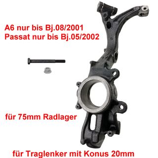 Achsschenkel Radlagergehuse links bis 2001 75mm 1.6 1.8 1.9 2.0 AUDI A4 A6 VW Passat 3B
