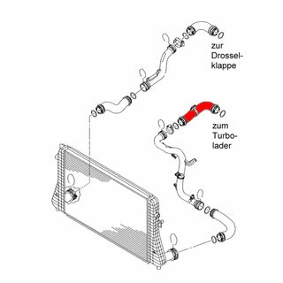 Ladeluftschlauch Turboschlauch fr 2.0 TDI 120+125kW VW Golf V Passat 3C Touran AUDI A3